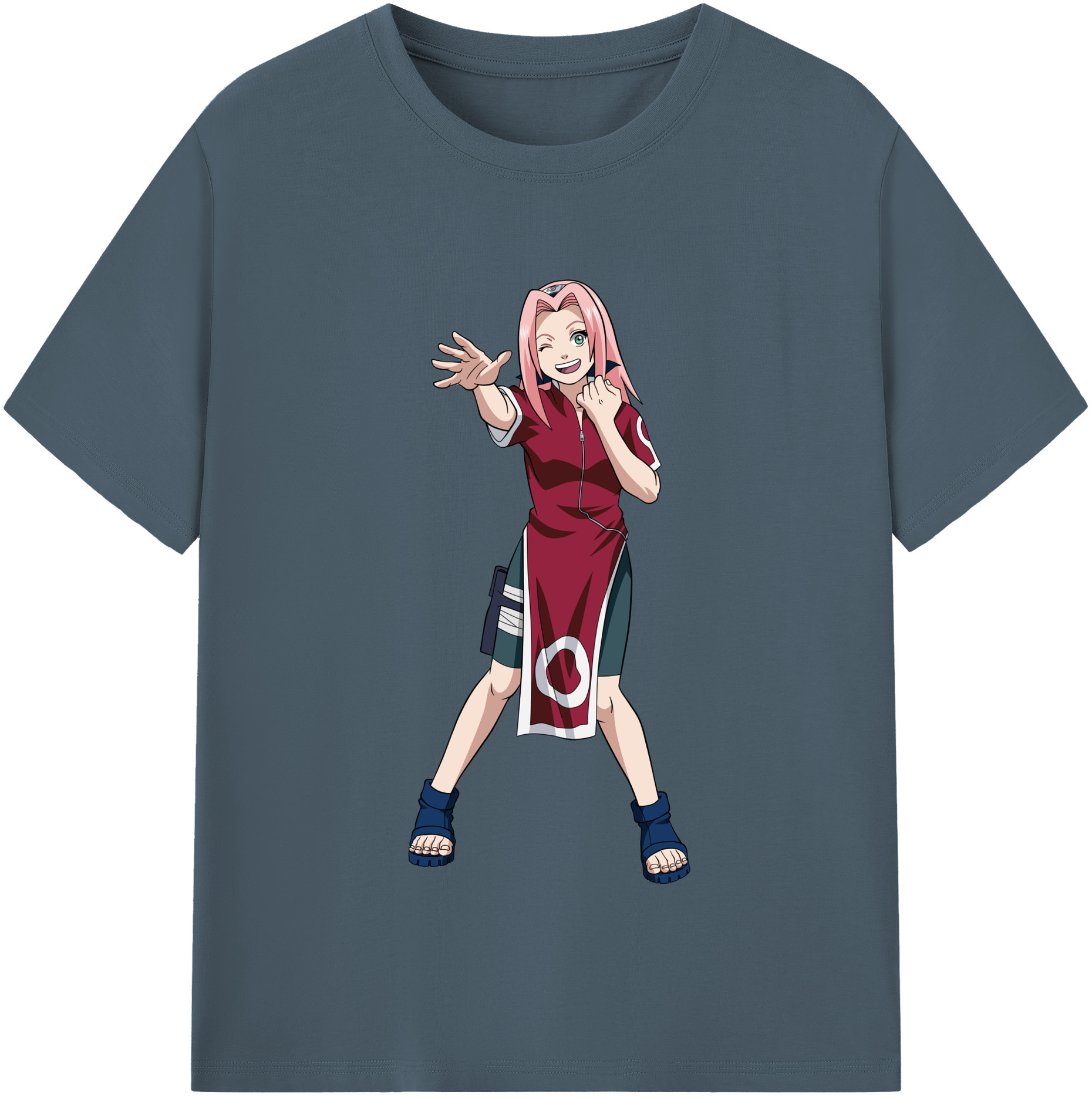 （画像用） NARUTO -ナルト- 春野サクラ Haruno Sakura 綿100％半袖Tシャツ（フロントプリント）